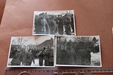 drei alte Fotos - Verleihung Ritterkreuz an Oberjäger Georg Audenrieth 10.02.1945